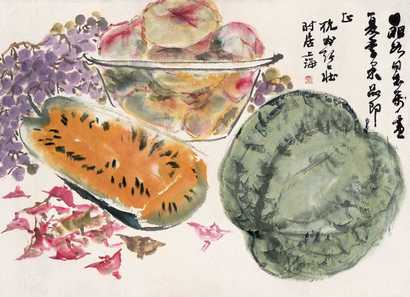张大壮 水果 立轴